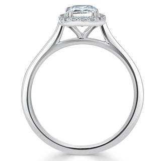 0.75 CT Cushion Cut Halo Moissanite Engagement Ring - Barbara Maison 