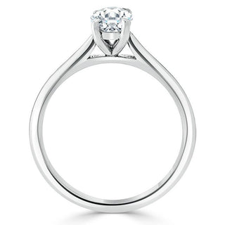 0.75 CT Oval Cut Solitaire Moissanite Engagement Ring - Barbara Maison 