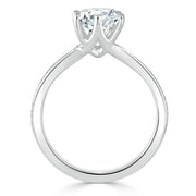 0.75 CT Round Cut Solitaire Moissanite Engagement Ring With Channel Setting - Barbara Maison 