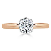 0.75 CT Round Cut Solitaire Moissanite Engagement Ring - Barbara Maison 