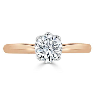 0.75 CT Round Cut Solitaire Moissanite Engagement Ring - Barbara Maison 