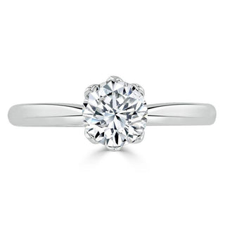 0.75 CT Round Cut Solitaire Moissanite Engagement Ring - Barbara Maison 