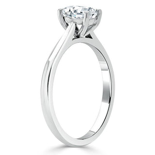 0.75 CT Oval Cut Solitaire Moissanite Engagement Ring - Barbara Maison 