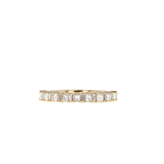 0.55 CT Princess & Baguette Alternating Moissanite Wedding Band - Barbara Maison 