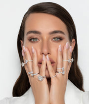 1.50 CT Round Solitaire CVD F/VS Diamond Bridal Ring Set - Barbara Maison 