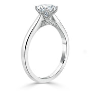0.75 CT Round Cut Solitaire Moissanite Engagement Ring - Barbara Maison 