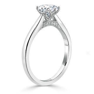 0.75 CT Round Cut Solitaire Moissanite Engagement Ring - Barbara Maison 