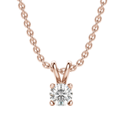 0.25 CT-1.0 CT Round Solitaire CVD F/VS Diamond Necklace - Barbara Maison 