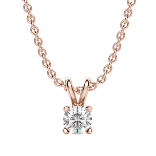 0.25 CT-1.0 CT Round Solitaire CVD F/VS Diamond Necklace - Barbara Maison 