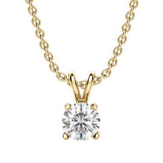 0.25 CT-1.0 CT Round Solitaire CVD F/VS Diamond Necklace - Barbara Maison 