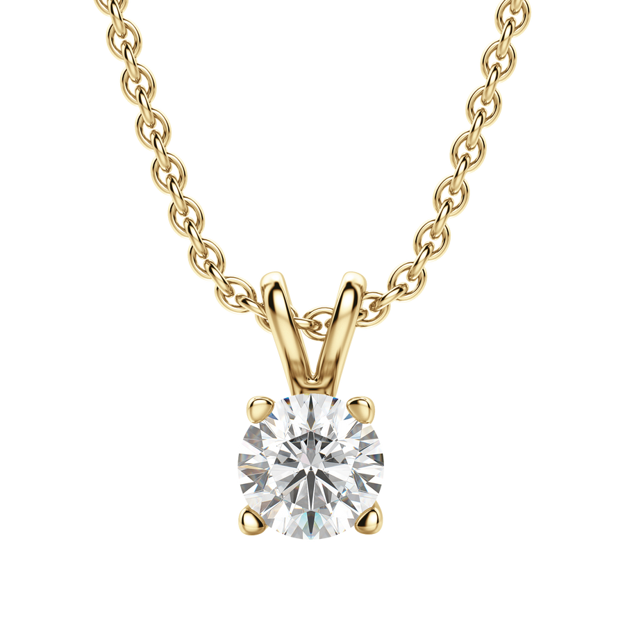 0.25 CT-1.0 CT Round Solitaire CVD F/VS Diamond Necklace - Barbara Maison 