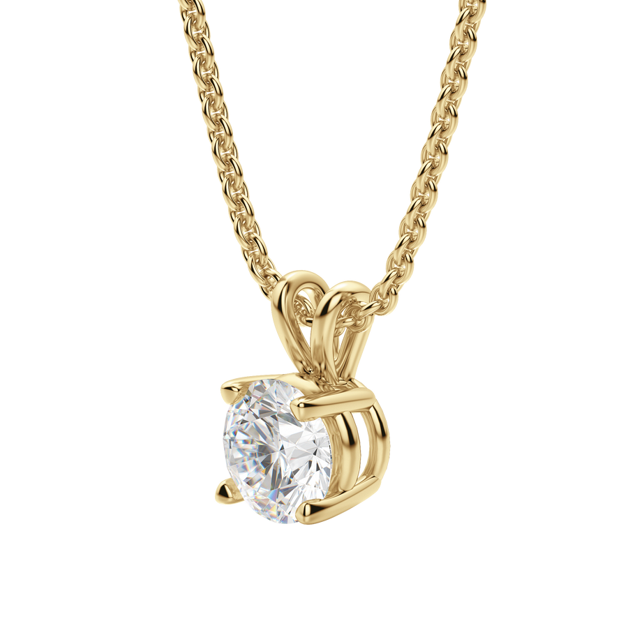 0.25 CT-1.0 CT Round Solitaire CVD F/VS Diamond Necklace - Barbara Maison 