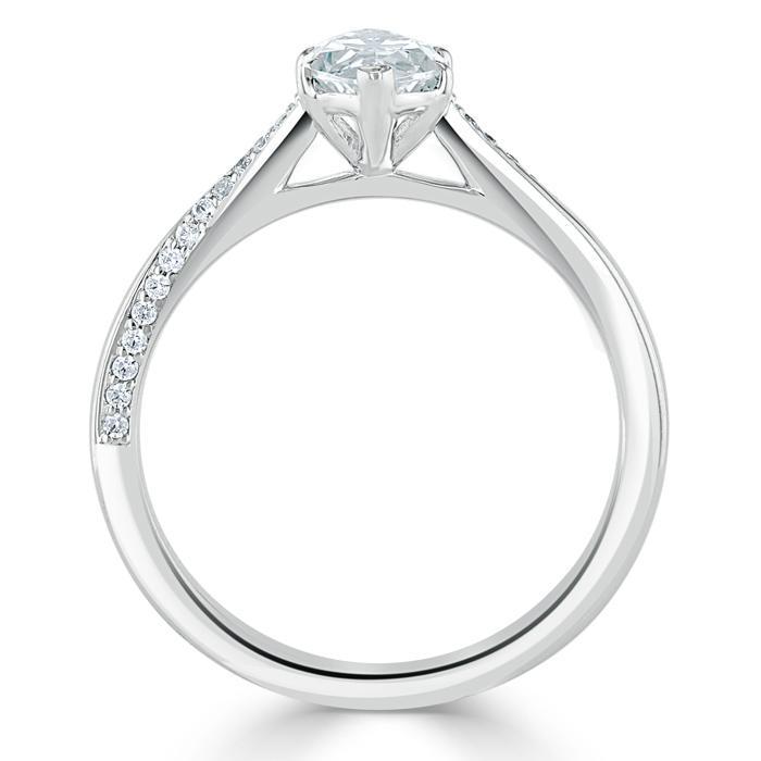 1.0 CT Marquise Cut Solitaire Moissanite Engagement Ring - Barbara Maison 