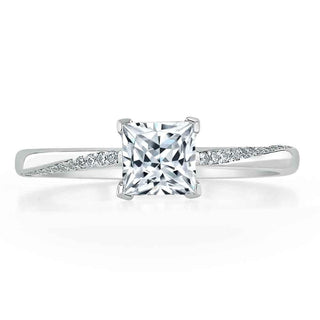 0.75 CT Princess Cut Solitaire Moissanite Engagement Ring - Barbara Maison 