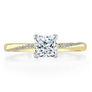 0.75 CT Princess Cut Solitaire Moissanite Engagement Ring - Barbara Maison 
