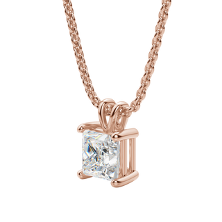 0.25 CT- 1.0 CT Princess Solitaire F/VS Lab Grown Diamond Necklace - Barbara Maison 