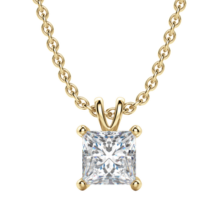 0.25 CT- 1.0 CT Princess Solitaire F/VS Lab Grown Diamond Necklace - Barbara Maison 