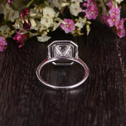 0.91 CT Radiant Cut Double Halo Moissanite Engagement Ring - Barbara Maison 