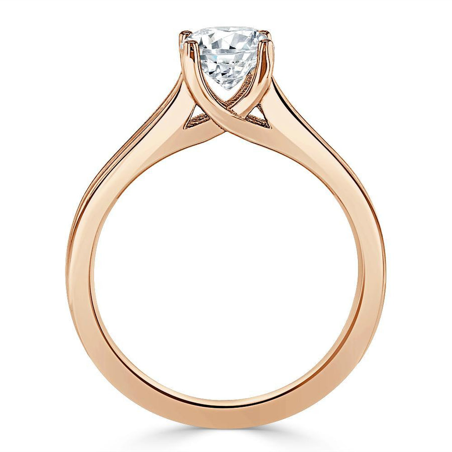 1.0 CT Asscher Cut Solitaire Split Shank Setting Moissanite Engagement Ring - Barbara Maison 