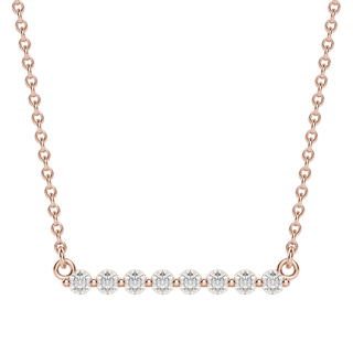 0.24 CT Round Cut Shared Prong Bar Necklace Moissanite Diamond Necklace - Barbara Maison 