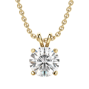 0.25 CT-1.0 CT Round Solitaire CVD F/VS Diamond Necklace - Barbara Maison 