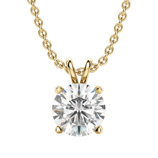 0.25 CT-1.0 CT Round Solitaire CVD F/VS Diamond Necklace - Barbara Maison 