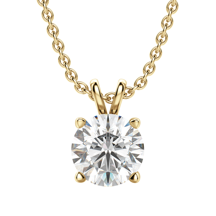0.25 CT-1.0 CT Round Solitaire CVD F/VS Diamond Necklace - Barbara Maison 