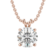 0.25 CT-1.0 CT Round Solitaire CVD F/VS Diamond Necklace - Barbara Maison 