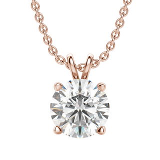 0.25 CT-1.0 CT Round Solitaire CVD F/VS Diamond Necklace - Barbara Maison 