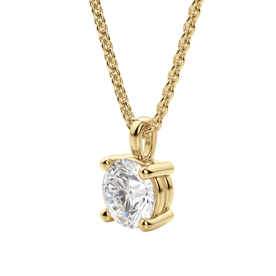 0.25-1.5 CT Round Solitaire F/VS Lab Grown Diamond Necklace - Barbara Maison 