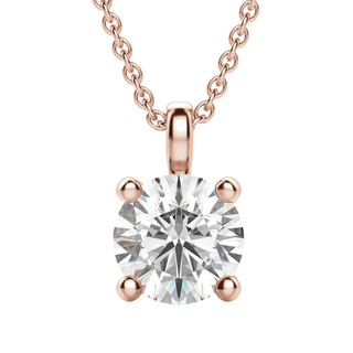 0.25-1.5 CT Round Solitaire F/VS Lab Grown Diamond Necklace - Barbara Maison 