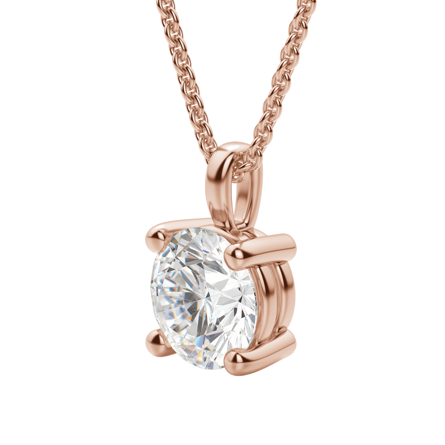 0.25-1.5 CT Round Solitaire F/VS Lab Grown Diamond Necklace - Barbara Maison 