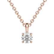 0.25-1.5 CT Round Solitaire F/VS Lab Grown Diamond Necklace - Barbara Maison 