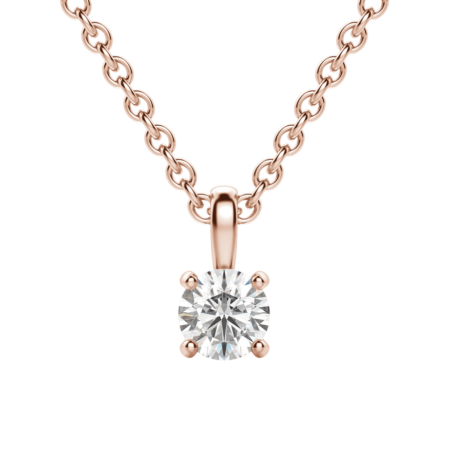 0.25-1.5 CT Round Solitaire F/VS Lab Grown Diamond Necklace - Barbara Maison 