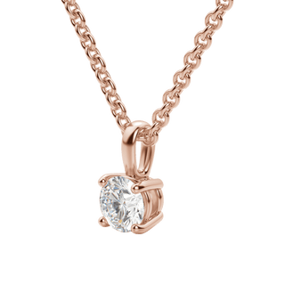 0.25-1.5 CT Round Solitaire F/VS Lab Grown Diamond Necklace - Barbara Maison 