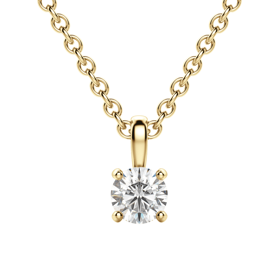 0.25-1.5 CT Round Solitaire F/VS Lab Grown Diamond Necklace - Barbara Maison 