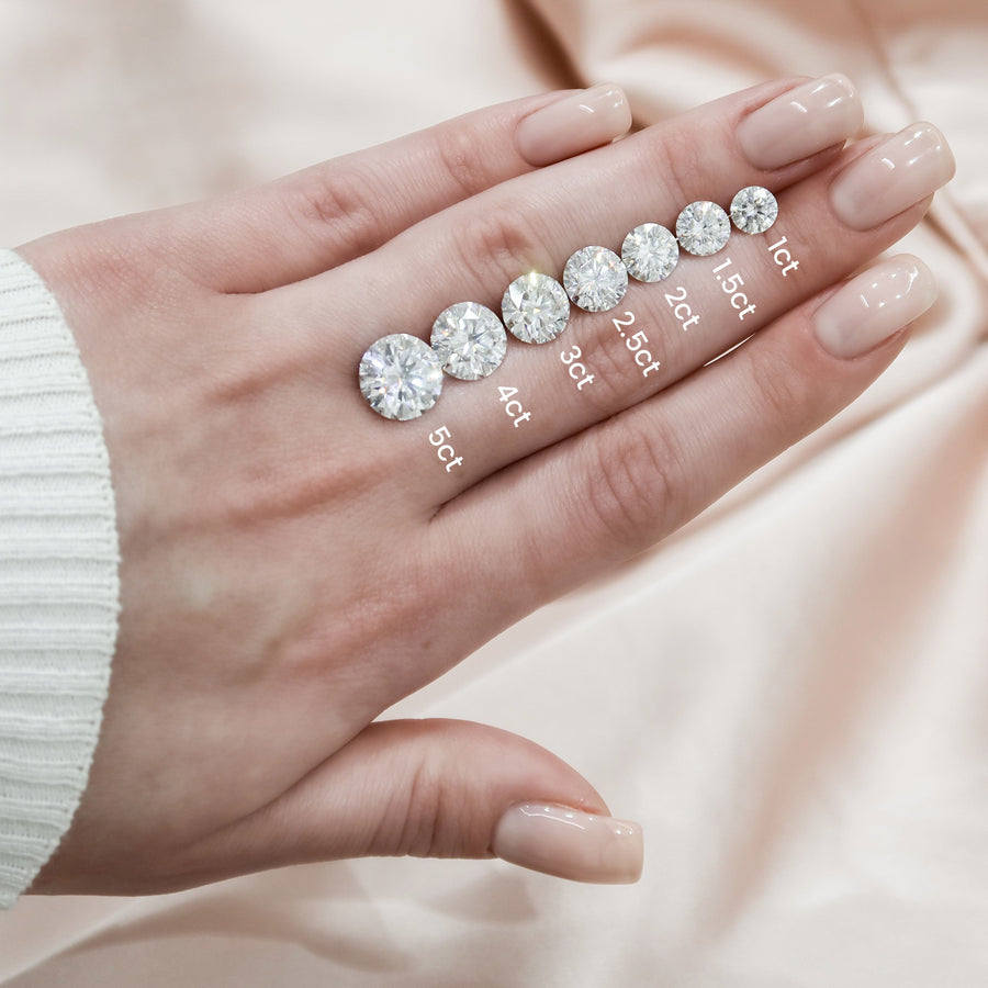 1.60 CT Round Cut Solitaire Pave Setting Moissanite Engagement Ring - Barbara Maison 