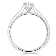 1.0 CT Heart Cut Solitaire Channel Pave Moissanite Engagement Ring - Barbara Maison 