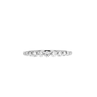 0.33 TCW Round Cut Half Eternity Moissanite Wedding Band - Barbara Maison 