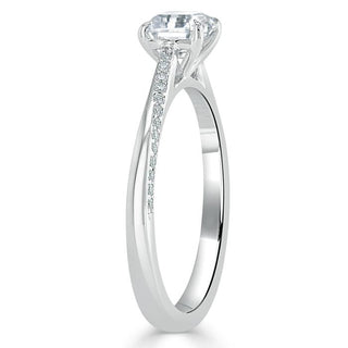 0.75 CT Asscher Cut Solitaire Moissanite Engagement Ring - Barbara Maison 