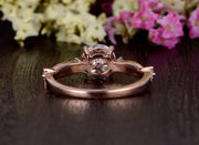 1.60 CT Round Cut Solitaire Twisted Pave Moissanite Engagement Ring - Barbara Maison 