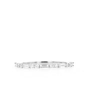 0.37 TCW Round & Baguette Alternative Moissanite Wedding Band - Barbara Maison 