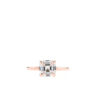 0.87 - 1.38 CT Asscher Cut Solitaire Moissanite Engagement Ring - Barbara Maison 