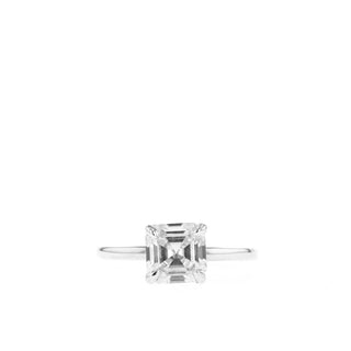 0.87 - 1.38 CT Asscher Cut Solitaire Moissanite Engagement Ring - Barbara Maison 