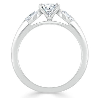 0.75 CT Oval Cut Three Stone Moissanite Engagement Ring - Barbara Maison 