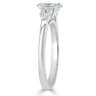 0.75 CT Oval Cut Three Stone Moissanite Engagement Ring - Barbara Maison 