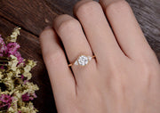 1.60 CT Round Cut Three Stone Moissanite Engagement Ring - Barbara Maison 