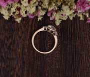 1.60 CT Round Cut Three Stone Moissanite Engagement Ring - Barbara Maison 