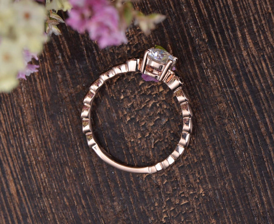 1.35 CT Round Cut Solitaire Moissanite Engagement Ring - Barbara Maison 