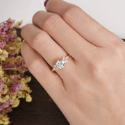 1.60 CT Round Cut Cluster Moissanite Engagement Ring - Barbara Maison 